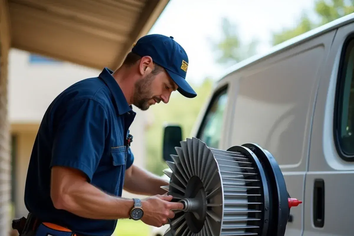 Cleaning and balancing a squirrel-cage blower wheel removed from an indoor air handler assembly